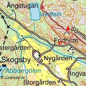 Topo map, Skogsbys in Sdermanland