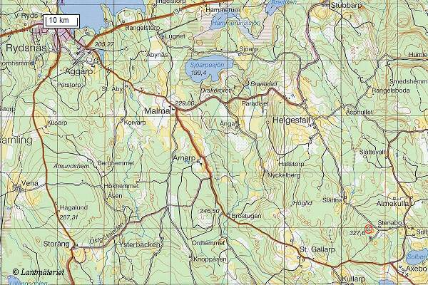 Topografisk karta Stenabo med omgivningar