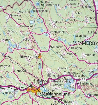 Topografisk karta Grnsved med omgivningar