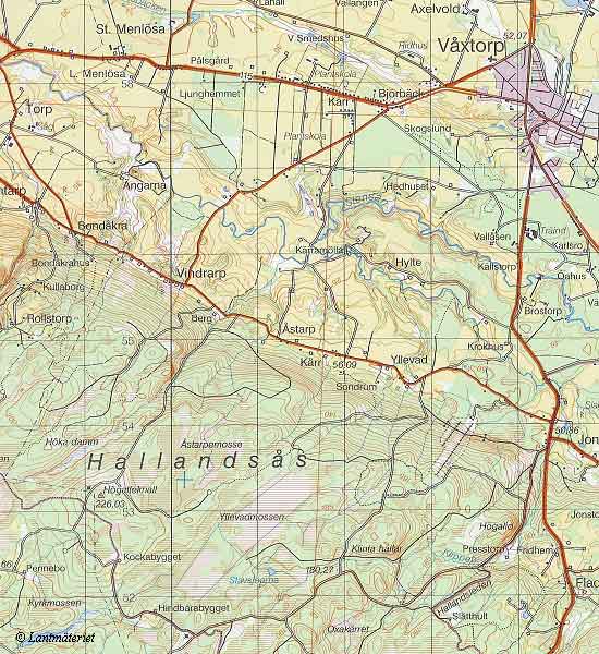 Topografisk karta Hgalteknall med omgivningar