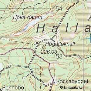 Topografisk karta Hgalteknall i Hallands Ln och Landskap