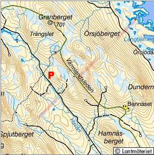 Topo map, Granberget in Vrmland
