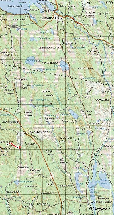 Topo map for Svinhjden and surroundings