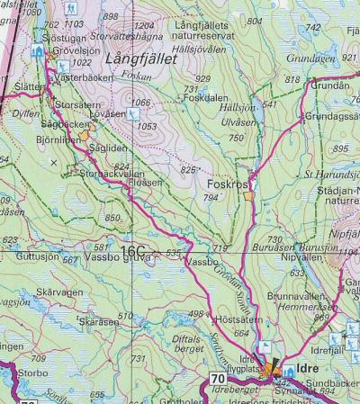 Topografisk karta Storvtteshgna och Idre