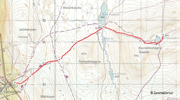 Topografisk karta Storvtteshgna och Idre