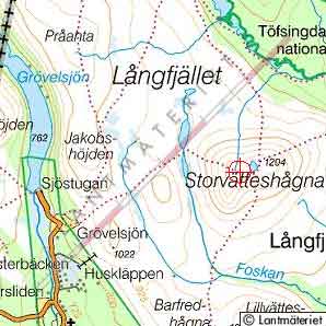 Topografisk karta Storvtteshgna i landskapet och lnet Dalarna