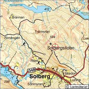 Topografisk karta Solbergsliden i Vsternorrlands Ln