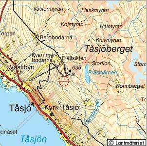 Topografisk karta, Tåsjöberget i Ångermanland