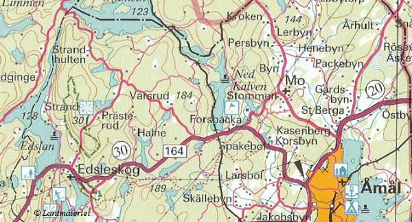 Road map of Baljsen and its surroundings.