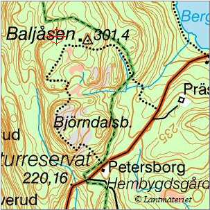 Road map, Baljåsen in Dalsland