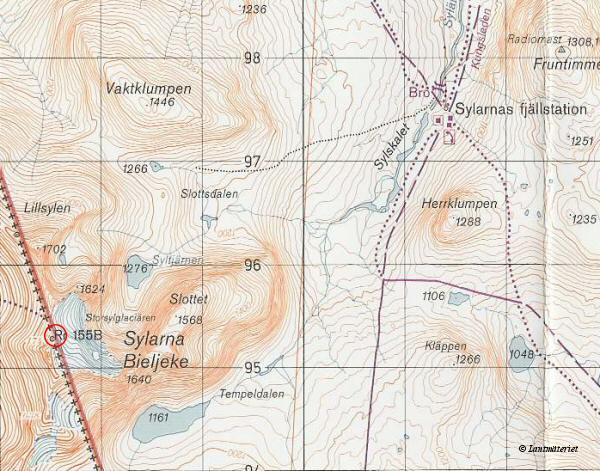 Storsylen topografisk karta