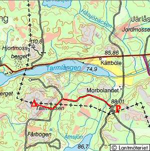 Topo map Tallmossen in Uppland